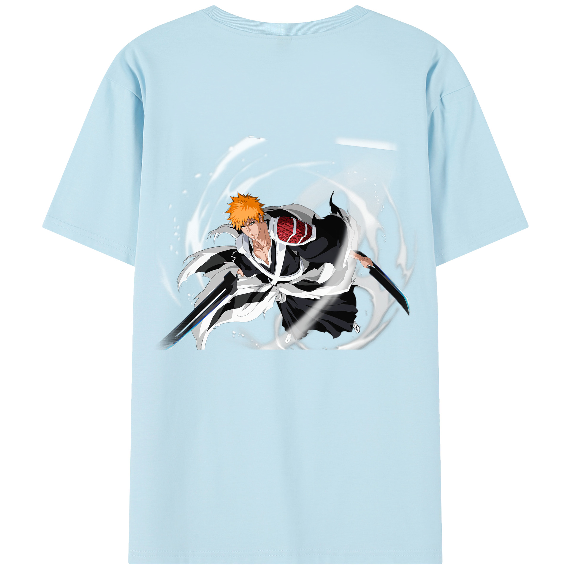 （画像用） ブリーチ 黒崎一護（くろさき いちご）BLEACH Kurosaki Ichigo 綿100％半袖Tシャツ（背面プリント）